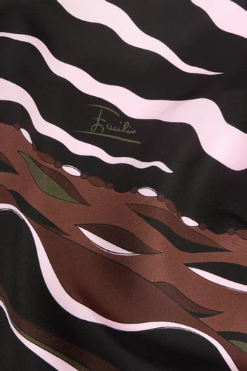 Printed Scarf in Silk Twill