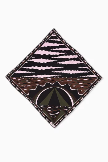 Printed Scarf in Silk Twill