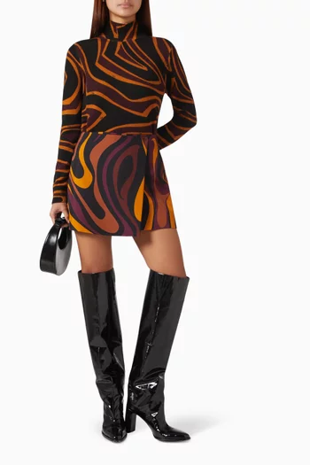 Labirinto Print Turtleneck Sweater in Wool
