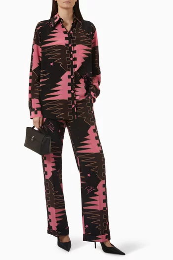 Printed Shirt in Crepe de Chine