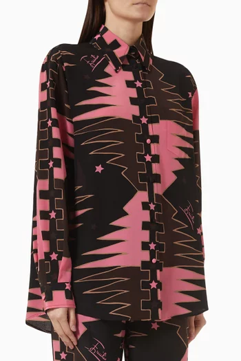 Printed Shirt in Crepe de Chine