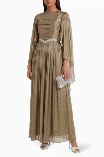 Embellished Gathered Dress in Organza