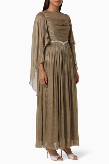Embellished Gathered Dress in Organza