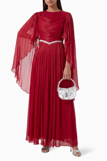 Embellished Gathered Dress in Organza