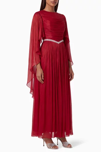 Embellished Gathered Dress in Organza