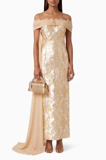 Embellished Off-shoulder Dress
