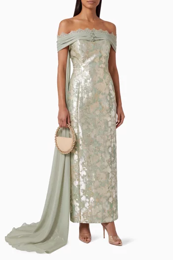 Embellished Off-shoulder Dress