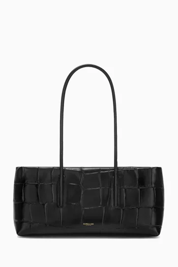 Small Stockholm Tote Bag in Croc-effect Leather