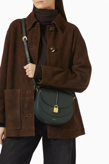 Small Siena Saddle Top-handle Bag in Grain Leather