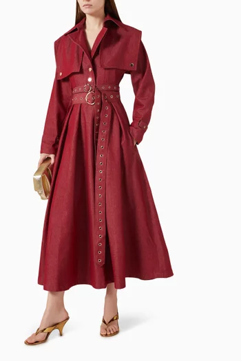Sol Belted Dress in Denim