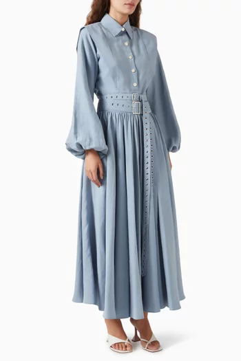 Luche Double-belt Shirt Dress