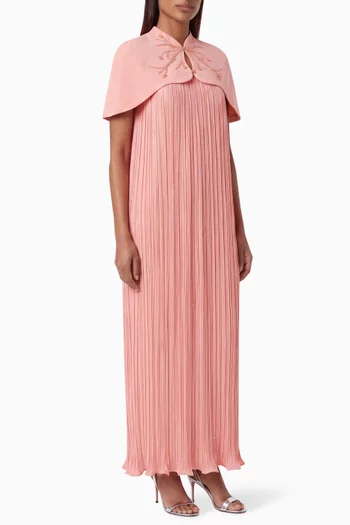 Cape 2-piece Gown in Crepe & Chiffon