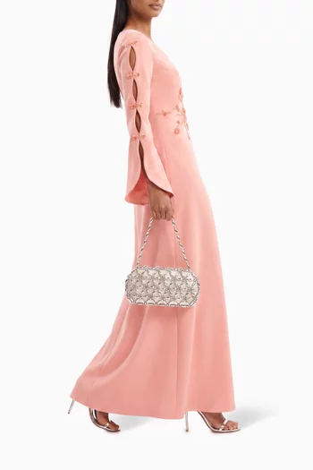 Shawl-collar Gown in Crepe
