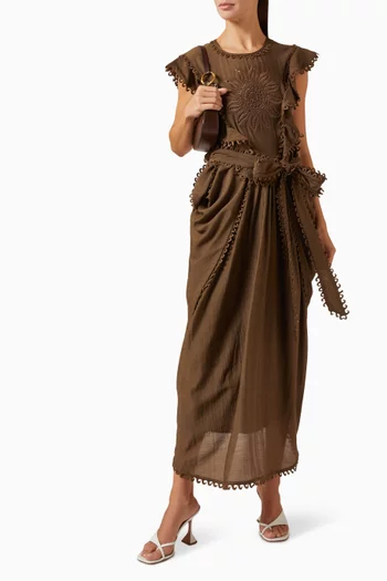 Draped Belted Dress
