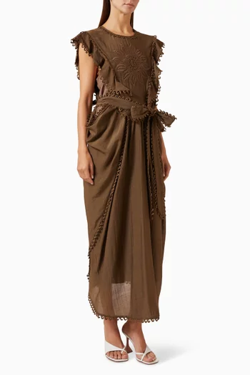 Draped Belted Dress