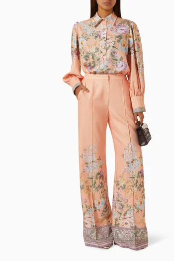 Floral-print Shirt & Pants Set
