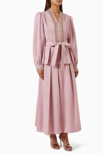 Belted Shirt & Skirt Set