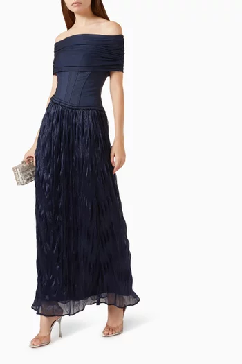 Textured Corset Midi Dress