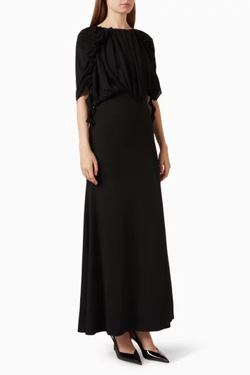 Ruffle Draped Maxi Dress
