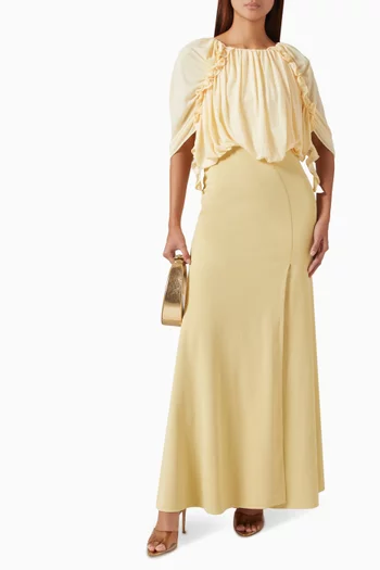 Ruffle Draped Maxi Dress