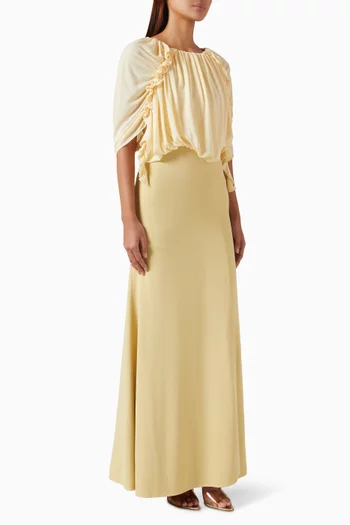 Ruffle Draped Maxi Dress