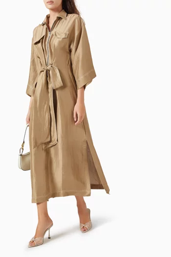 Tie-front Dress in Silk