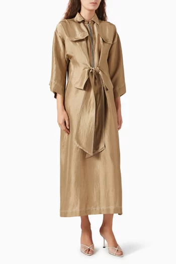 Tie-front Dress in Silk