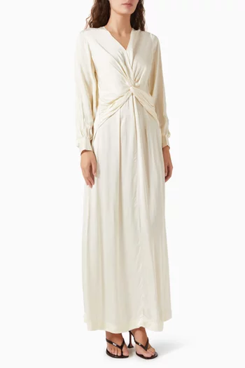 Twist-front Dress in Satin