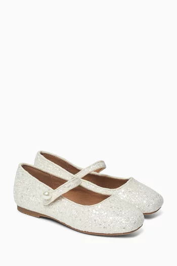 Gloria Glitter-embellished Ballerinas in Leather