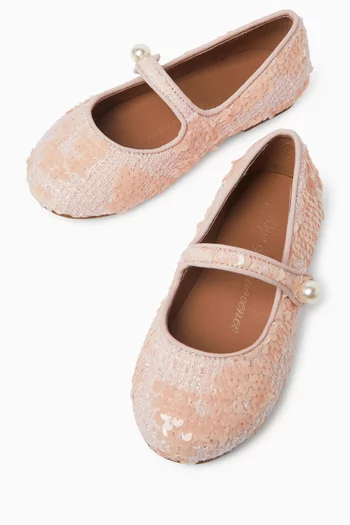 Elin Sequin-embellished Ballerina Shoes in Tweed