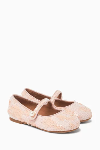Elin Sequin-embellished Ballerina Shoes in Tweed