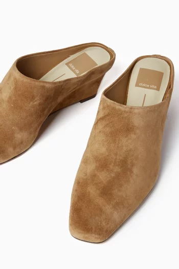 Hilah Wedge Mules in Suede