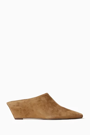 Hilah Wedge Mules in Suede