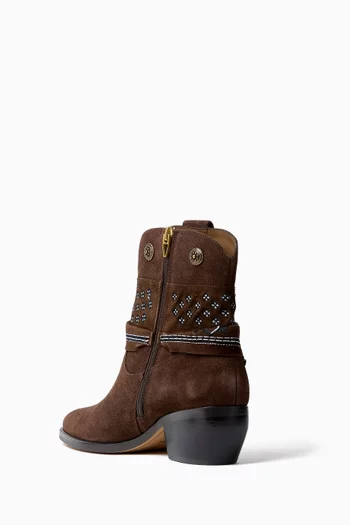 Mekala Embroidered Boots in Suede