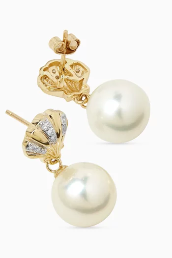 Venus Pearl Drop Earrings in 14kt Gold