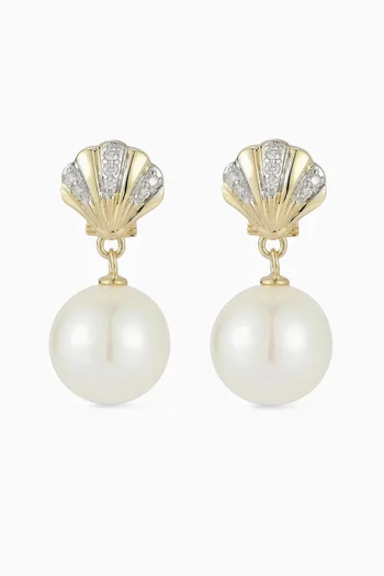 Venus Pearl Drop Earrings in 14kt Gold