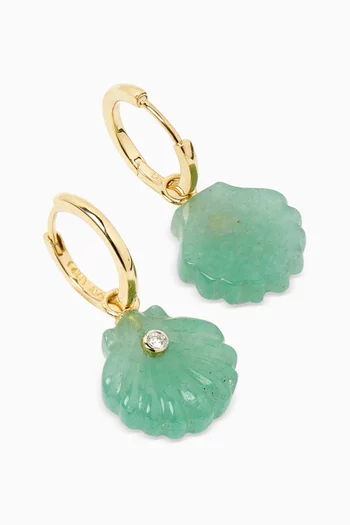 Carved Jade Venus Drop Earrings in 14kt Gold