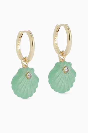 Carved Jade Venus Drop Earrings in 14kt Gold