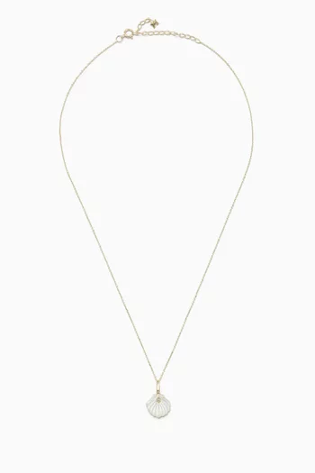 Mother-of-Pearl Venus Shell Necklace in 14kt Gold