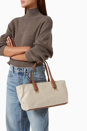 Small Clarina East West Shoulder Bag in Canvas