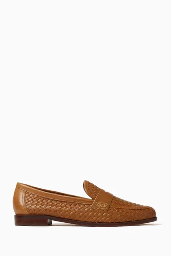 Loafers in Woven Leather