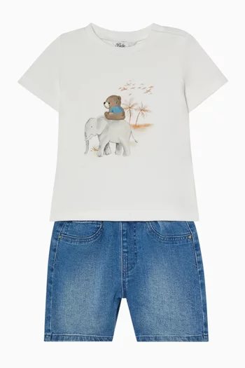 Pull-on Shorts in Denim