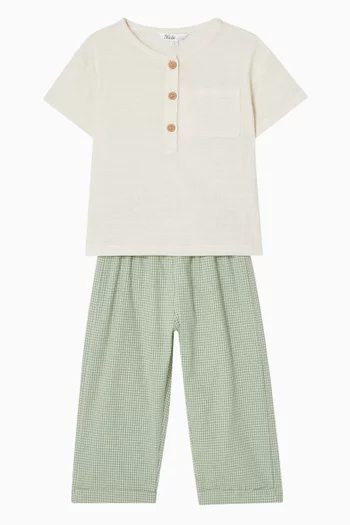 Check Pants in Cotton