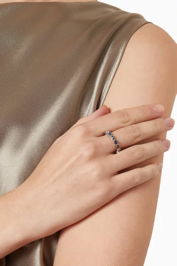 Multi Pear Sapphire Ring in 18kt White Gold
