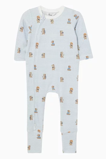 Brady Stripe Sleepsuit in Organic Cotton