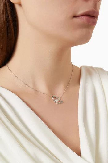 Saudi Map Heart Emerald & Diamond Necklace in 18kt Gold
