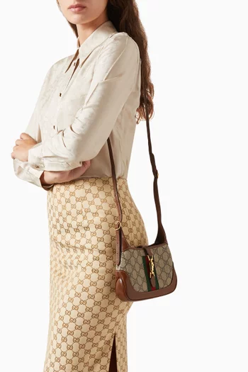 Mini Jackie 1961 Shoulder Bag in GG Supreme Canvas & Leather