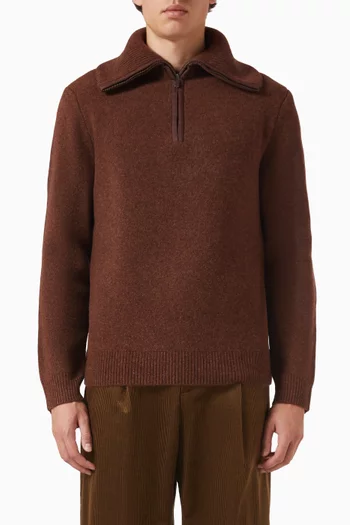 Alessio Zip-neck Sweater in Cashmere