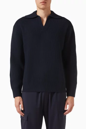 Faustino Open Polo-neck Sweater in Cashmere-blend