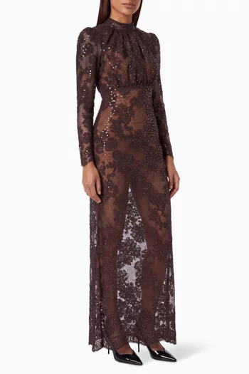 Sequin Lace Maxi Dress